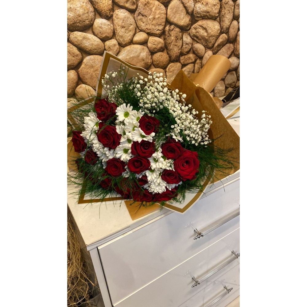 papatya gül buketi